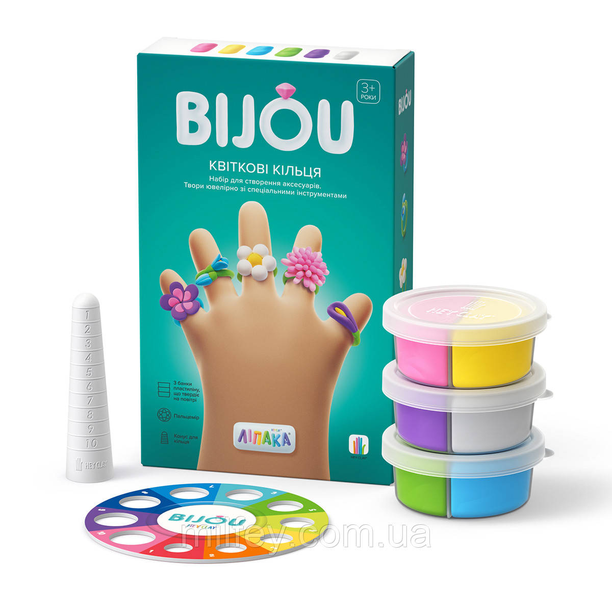 Набір пластиліну Ліпака - Біжутерія: Квіткові Каблучки, фото 1