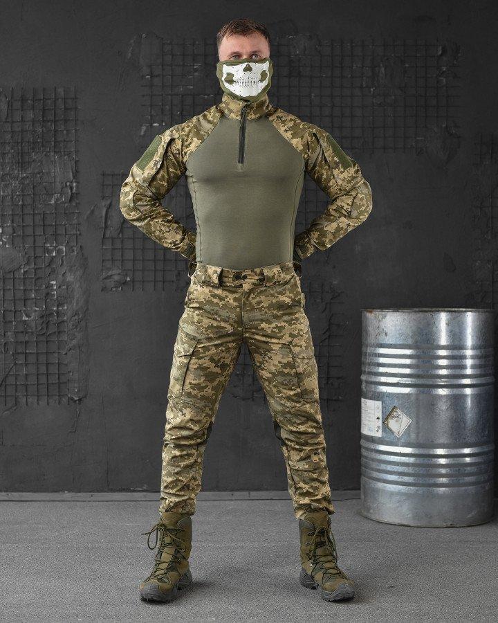 Тактический костюм Single Sword пиксель, камуфляжная форма рип-стоп с наколенниками в комплекте M - фото 9 - id-p2118096336