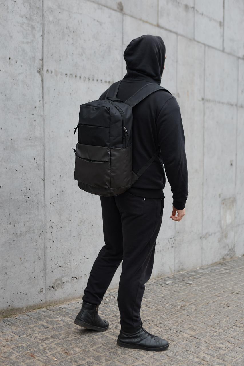 Мужской рюкзак стильный городской из оксфорда водонепроницаемый большой рюкзак 27л Черный - фото 10 - id-p2118088059