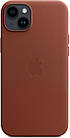 Оригінальний Чохол Apple Leather Case with MagSafe Umber для iPhone 14 Plus, фото 3