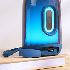 Bluetooth-колонка TG652 з rgb підсвічуванням, speakerphone, радіо, blue, фото 3
