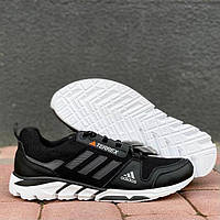 Мужские кроссовки сетка черные с белым летние Adidas 41