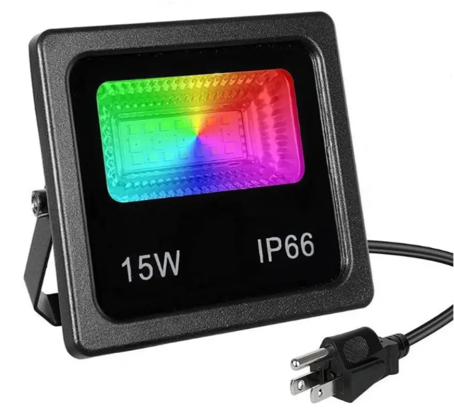 Вуличний прожектор RGB SMART LED 15W з Bluetooth для зовнішнього освітлення Світлодіодний прожектор з віддаленим керуванням, фото 1
