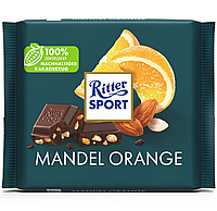 Черный шоколад Ritter Sport Mandel Orange с миндалем и апельсином, 100г