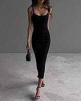 Стильное длинное обтягивающее платье на тонких бретелях Арт. 007