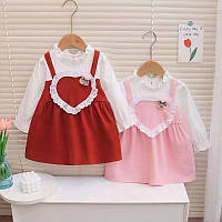 Дитяче плаття-обманка Серце для дівчинки 2-5 років, колір уточнюйте під час замовлення
