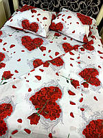 Комплект постільної білизни з червоними трояндами двоспальний