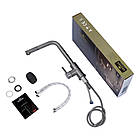 Набір Мийка Luminex 6545 чорна + змішувач із висувним виливом Kroner — PVD03917+ ополіскувач для склянок, фото 10