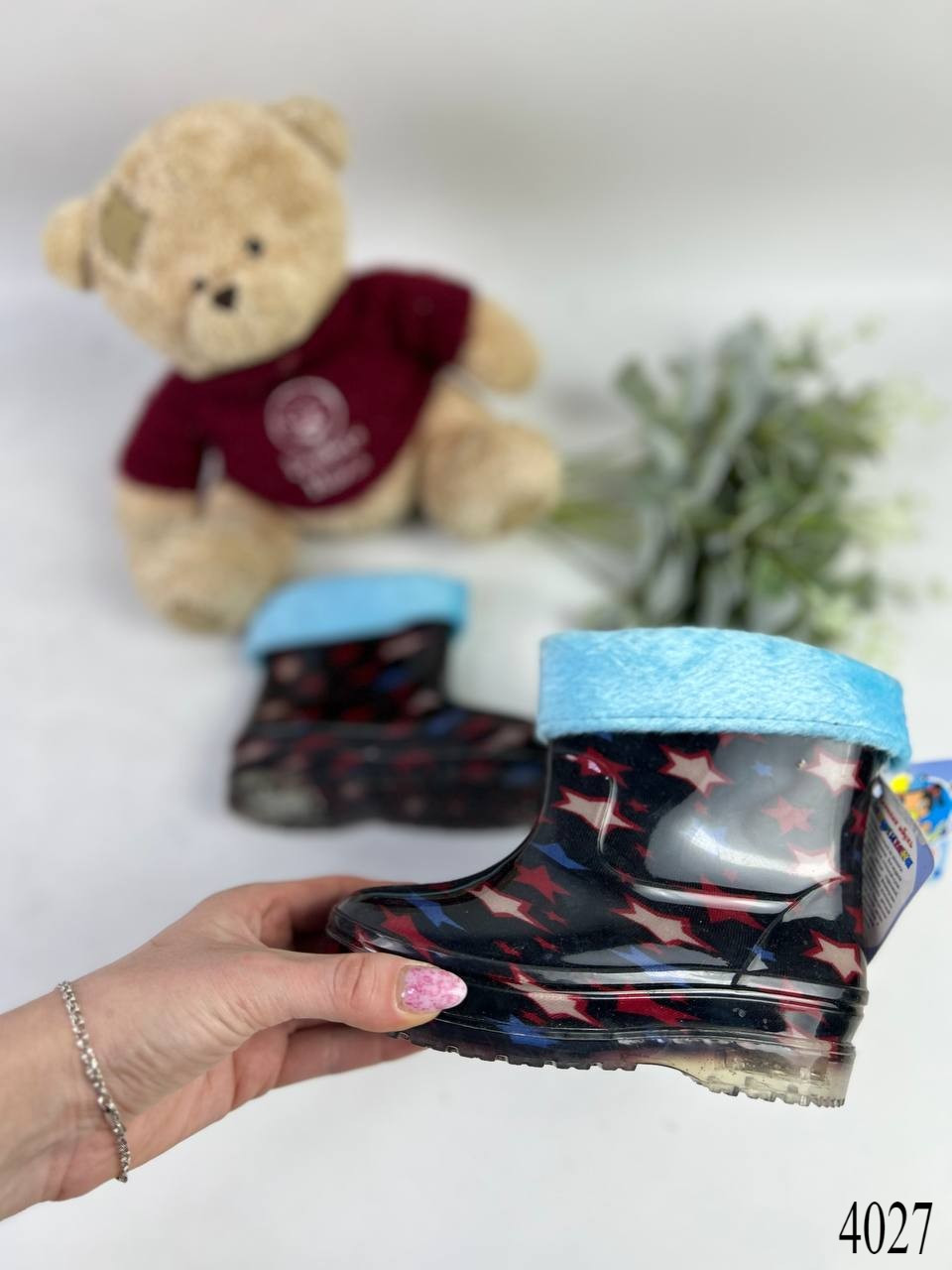 Чобітки дитячі резинові з підкладкою, фото 1