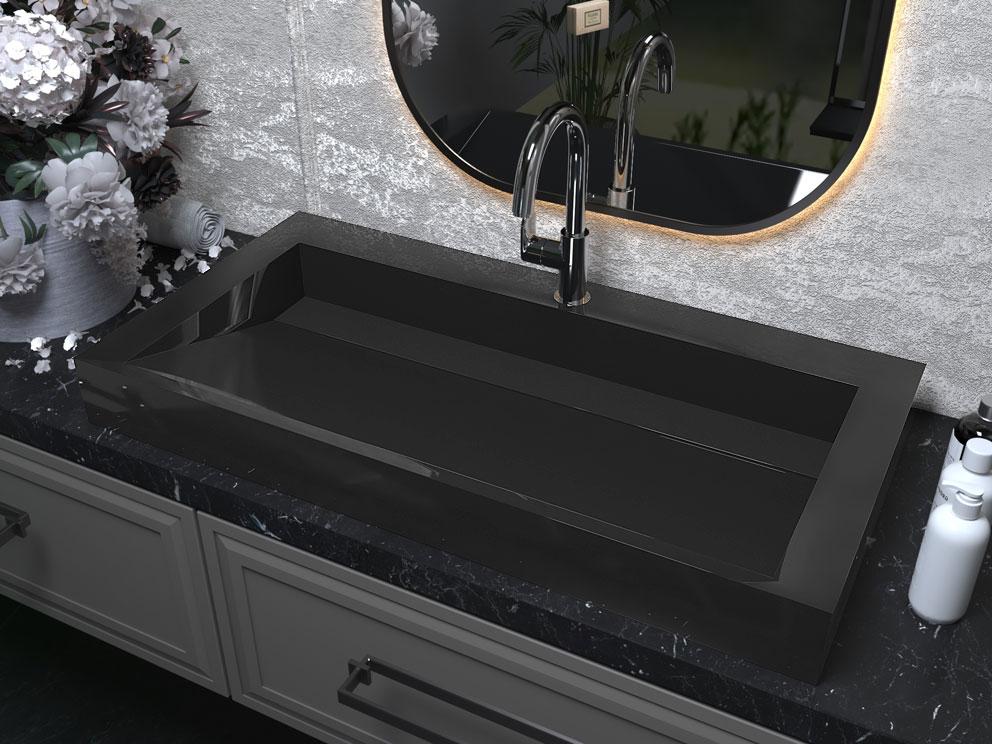 Раковина, Умивальник, накладний Luxor KRAFT 80 Black, фото 1