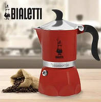 Гейзерная кофеварка Bialetti Fiammetta 150 мл на 3 чашки Красная гейзерная кофеварка для плиты Moka