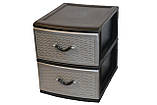 Комод пластиковий Style black (Стиль) 2 ящики 48х38х46, фото 2