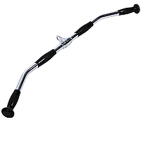 Ручка для тяги верхней изогнутая 91 см York Fitness с резиновыми рукоятками (хром)
