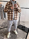 Сорочка чоловіча байкова бежева утеплена весна-осінь-зима oversize в клітинку Over Beige, фото 2