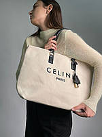 Жіноча сумка Celine Large Shopper White/Black