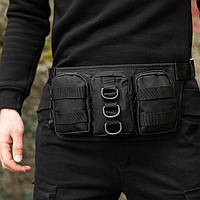 Тактическая поясная сумка Belt на плечо армейская надежная качественная черная