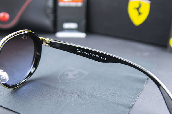 Сонцезахисні окуляри RAY BAN Ferrari поляризаційні UV400 (арт. 3703) золота оправа/лінза градієнт, фото 3