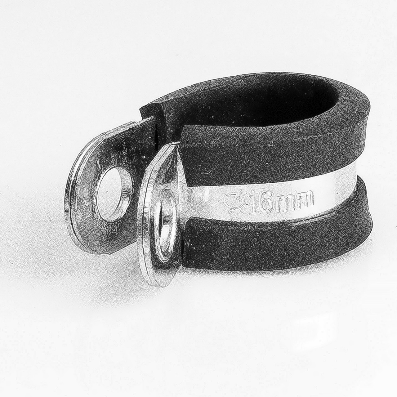 Хомут трубний прогумований D16, ширина смуги 15 мм.