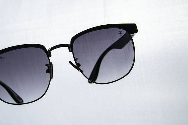 Сонцезахисні окуляри RAY BAN Ferrari поляризаційні UV400 (арт. 3698) чорний градієнт/срібна оправа, фото 4