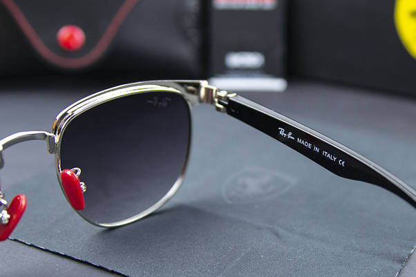 Сонцезахисні окуляри RAY BAN Ferrari поляризаційні UV400 (арт. 3698) чорний градієнт/срібна оправа, фото 5