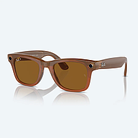 Смарт-куляри Ray-Ban <unk> Meta Wayfarer (Large) — Shiny Caramel Transparent / Polarized Brown