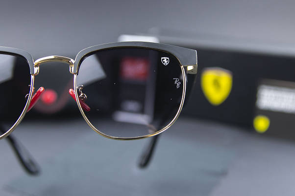Сонцезахисні окуляри RAY BAN Ferrari поляризаційні UV400 (арт. 3698) чорна лінза, фото 4
