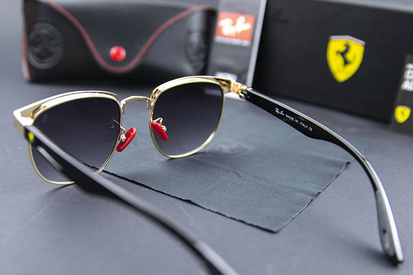 Сонцезахисні окуляри RAY BAN Ferrari поляризаційні UV400 (арт. 3698) чорна лінза, фото 5