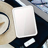 Косметичне LED дзеркало акумуляторне з 3 режимами підсвічування Настільне сенсорне дзеркало для макіяжу, фото 6