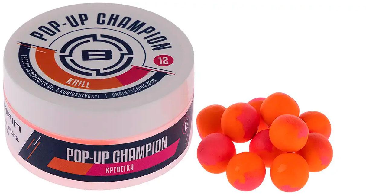 Бойли Brain Champion Pop-Up Krill (креветка) 10mm 34g, фото 1