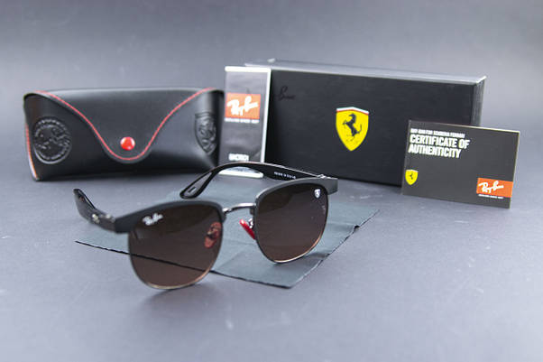 Сонцезахисні окуляри RAY BAN Ferrari поляризаційні UV400 (арт. 3698) коричнева лінза, фото 4