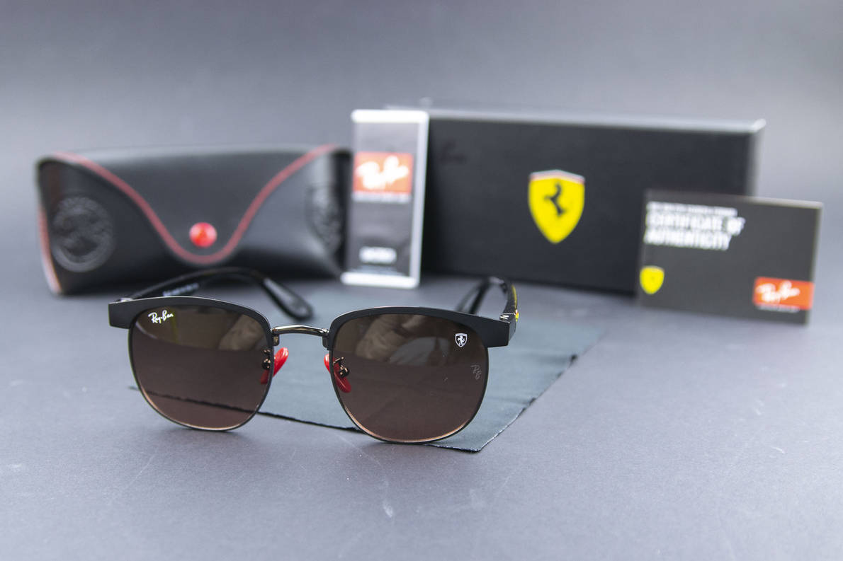 Сонцезахисні окуляри RAY BAN Ferrari поляризаційні UV400 (арт. 3698) коричнева лінза, фото 1