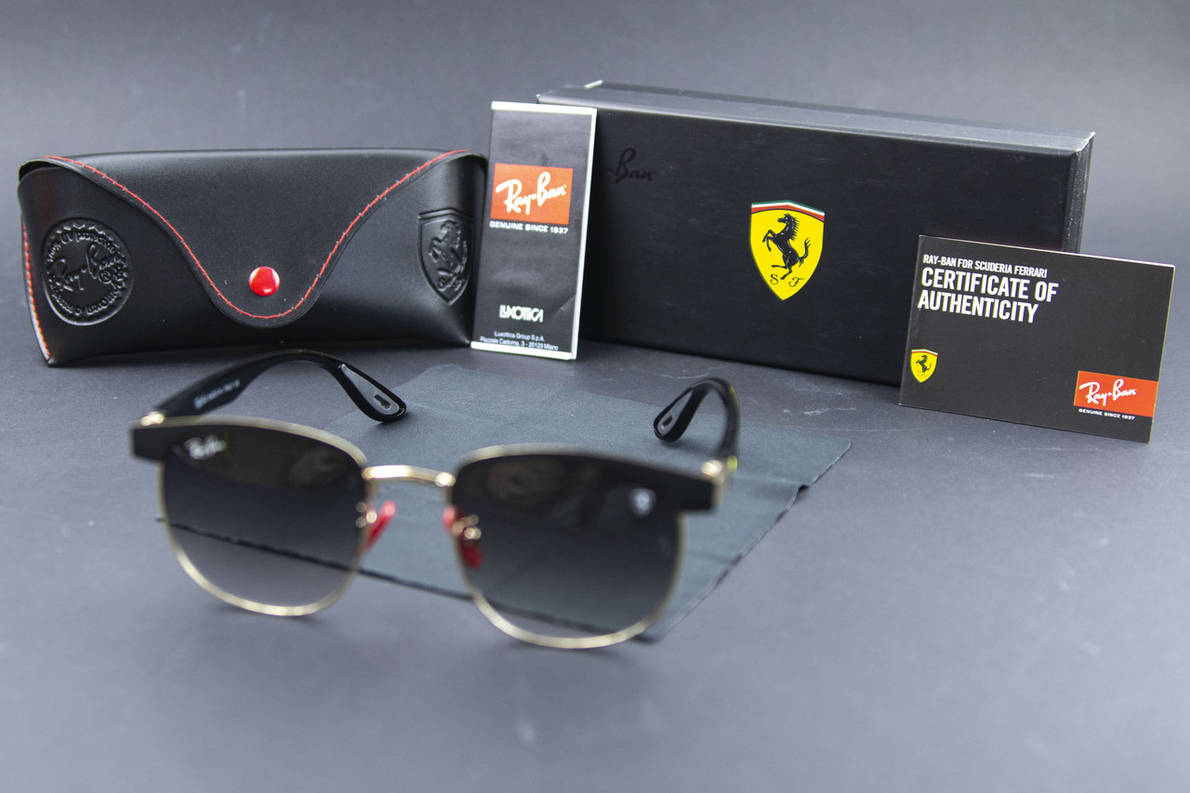 Сонцезахисні окуляри RAY BAN Ferrari поляризаційні UV400 (арт. 3698) золота оправа/лінза градієнт, фото 1