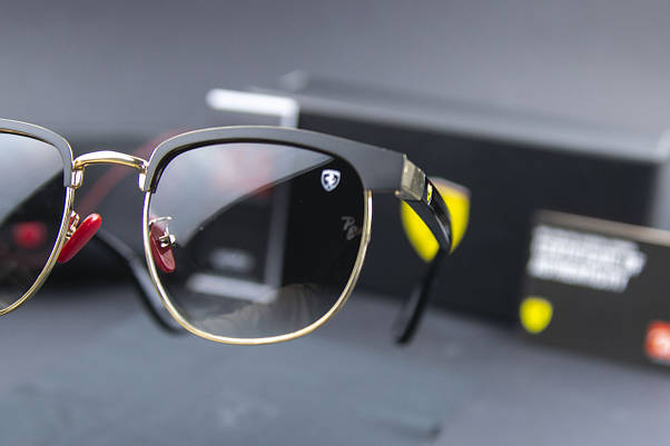 Сонцезахисні окуляри RAY BAN Ferrari поляризаційні UV400 (арт. 3698) золота оправа/лінза градієнт, фото 5