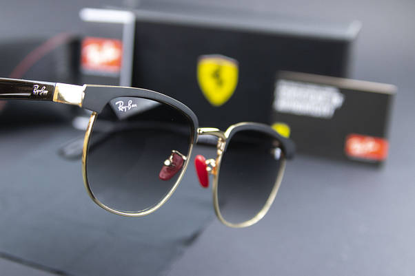 Сонцезахисні окуляри RAY BAN Ferrari поляризаційні UV400 (арт. 3698) золота оправа/лінза градієнт, фото 3