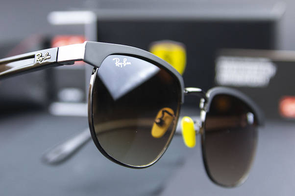 Сонцезахисні окуляри RAY BAN Ferrari поляризаційні UV400 (арт. 3698) чорна оправа/лінза коричневий градієнт, фото 4