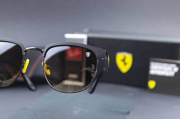 Сонцезахисні окуляри RAY BAN Ferrari поляризаційні UV400 (арт. 3698) чорна оправа/лінза коричневий градієнт, фото 2