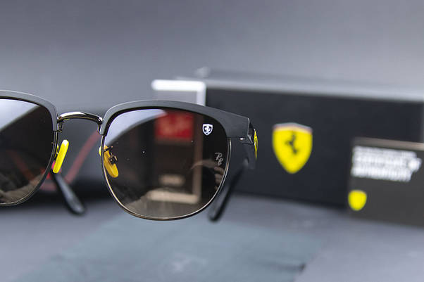 Сонцезахисні окуляри RAY BAN Ferrari поляризаційні UV400 (арт. 3698) чорна оправа/лінза коричневий градієнт, фото 5