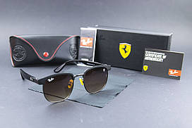 Сонцезахисні окуляри RAY BAN Ferrari поляризаційні UV400 (арт. 3698) чорна оправа/лінза коричневий градієнт