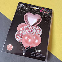 Набір повітряних кульок рожеве золото 7шт