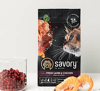 Сухий корм для котів Savory Adult Cat Steril Fresh 400 гр - ягня та курка для стерилізованих котів