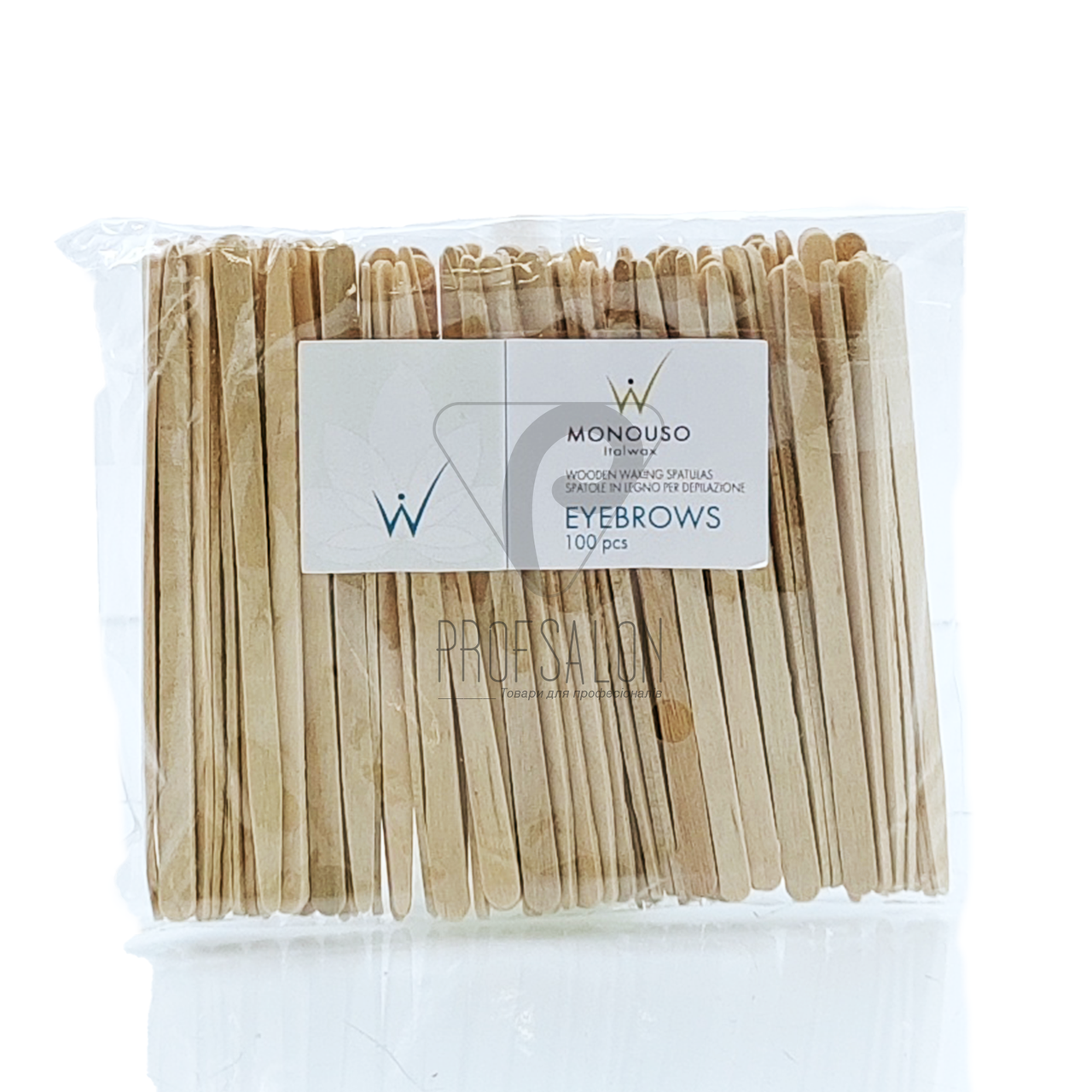 Шпателі для депіляції, дерев'яні, Italwax Eyebrows, 90*4*2мм, 100шт