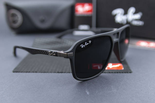 Сонцезахисні окуляри RAY BAN поляризаційні UV400 (арт. RB4184) чорні/чорна оправа, фото 3