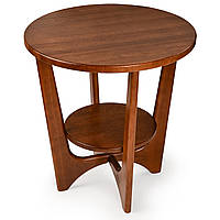 Круглый кофейный столик Teslyar с полочкой из натурального дерева ясеня