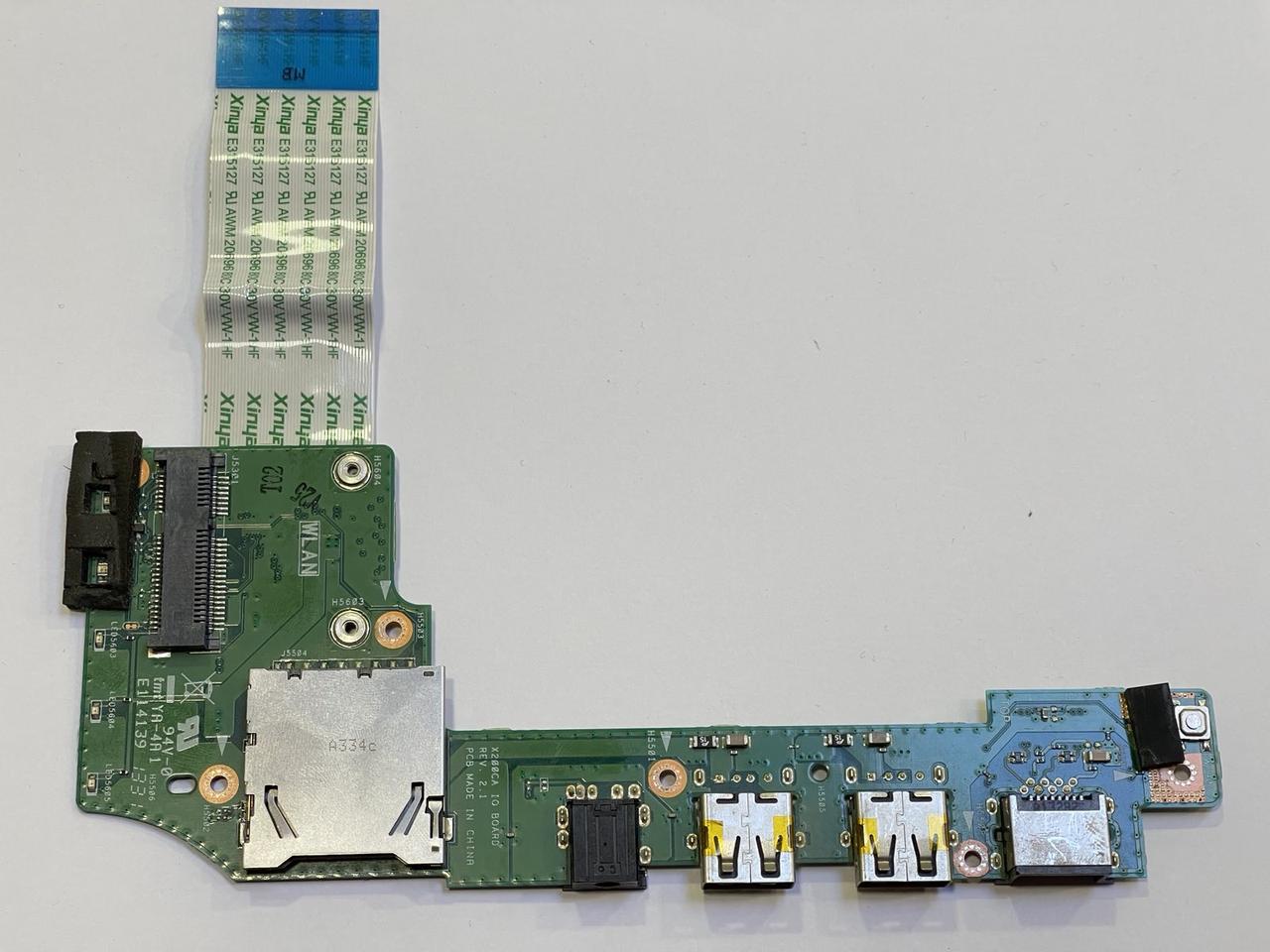 Б/У Плата кнопка включения USB Audio LAN разъемы для ноутбука Asus ...