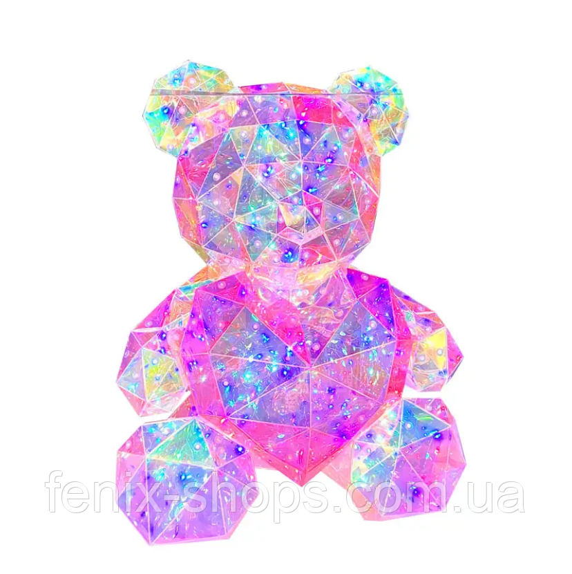 Світлодіодний ведмедик із серцем Love Bear з LED-підсвіткою 25 см Рожевий