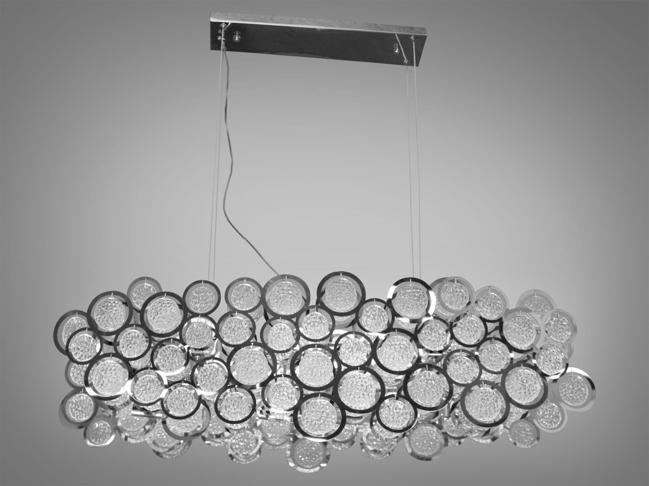 Люстра з круглими скляними елементами типу "Артик" хром 88011-900x350HR