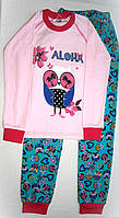 Пижама для девочки с длинным рукавом хлопковая, "Aloha", Merry Bee, размер 128