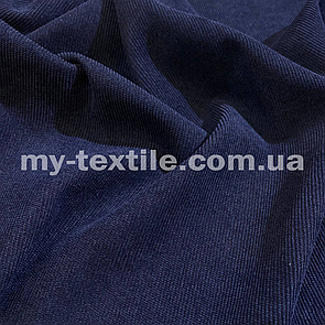 Вельветова тканину у дрібний рубчик Темно-синій