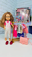 Ігровий набір Лялька з одягом, тримач для одягу, гардероб, туфлі, сумочка, висота 32 см, в коробці