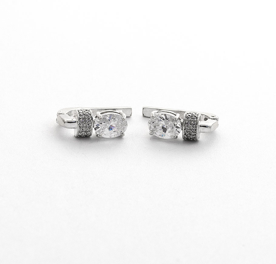 Сережки В Наявність З Білими Каміннями, фото 1